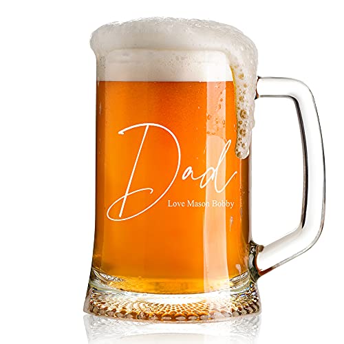 ukgiftstoreonline Dad Gift Personalised Engraved 1 Pint Glass Large Beer Tankard 680ml