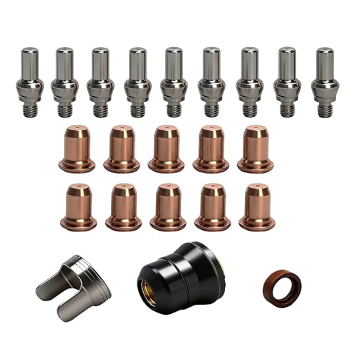 PT60 PT40 52582 51313P.10 60028 60389 Tips Electrode Shield Cap/Swirl Ring Kit Compatible with CUT-55DS Pro/CUT-65DS,PlasmaDyn 60i,Everlast,Primeweld,Longevity,IPT60/60M IPTM60 IPT40 torch system