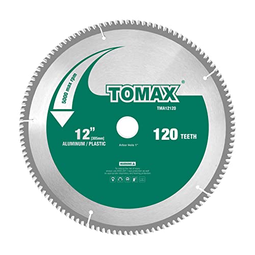 TOMAX 12-Inch 120 Tooth TCG Thin Aluminum and Non-Ferrous Metal Saw Blade with 1-Inch Arbor by TOMAX - Used condition - US$39.28