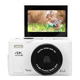 Fotocamera Digitale UHD 4K da 75MP per Fotografia, Fotocamere Compatte con Zoom Automatico 18x e Schermo Ribaltabile da 3 Pollici, Fotocamera per Ricaricabile da 1150