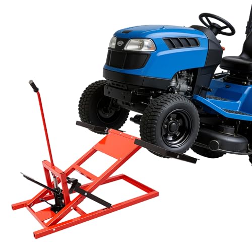HUOMMGS 227KG Rasentraktor Heber Upgrade Rasenmäher Traktor Heber mit 58122cm Einstellbarer Radstand & 4461cm Hubhöhe Aufsitzrasenmäher Lift Rasenmäherheber Rasentraktorheber