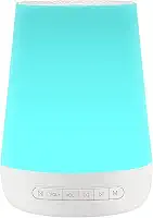 fengny Máquina de ruído branco de mesa Máquina de som para dormir de bebê Luzes noturnas coloridas 28 sons calmantes 30min/60min/90min temporizador bateria embutida com fone de ouvido de 3,5 mm