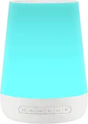 fengny Máquina de ruído branco de mesa Máquina de som para dormir de bebê Luzes noturnas coloridas 28 sons calmantes 30min/60min/90min temporizador bateria embutida com fone de ouvido de 3,5 mm