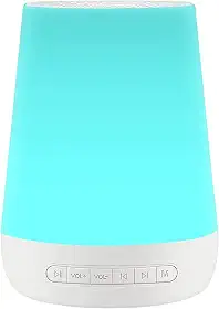 fengny Máquina de ruído branco de mesa Máquina de som para dormir de bebê Luzes noturnas coloridas 28 sons calmantes 30min/60min/90min temporizador bateria embutida com fone de ouvido de 3,5 mm