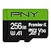 PNY 256GB Premier-X Class 10 U3 V30 microSDXC Flash Memory Card - 100MB/s, Class 10, U3, V30, A1, 4K UHD, Full HD, UHS-I, Micro SD