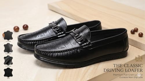 Image of Classic Driving Loafer, Full-Grain Leather, Slip-On, Perforated, Non-Slip Sole, Men's
