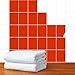 Produktbild FoLIESEN Fliesenaufkleber 15x20 cm für Bad, Küche, Badezimmer - Fliesen-Folie selbstklebend - 10 Klebefliesen, *:Orangenrot matt