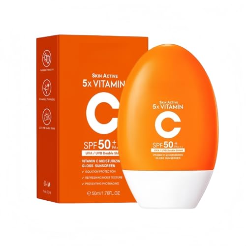 ���Ă��~�� SPF50+ Vitamin C Moisturizing Sunscreen 50ml UVA/UVB Protection, Outdoor Sports & Beach Use` (1 PCS)