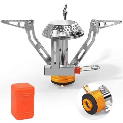 Awroutdoor Hornillo de gas de camping de 3000 W, hornillo de gas con encendido piezoelÃ©ctrico, resistente al viento, cocina de gas, pequeÃ±a y portÃ¡til, plegable, quemador de gas, camping Stove para