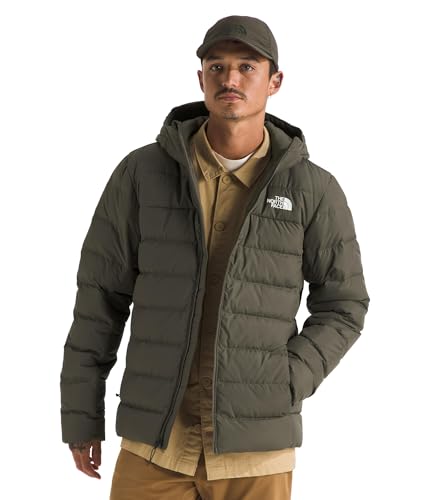 The North Face Men's Aconcagua 3 Hooded Jacket - Insulated Winter Coat, Wind & Water Resistant, Durable Attached Hood, New Taupe Green, Medium