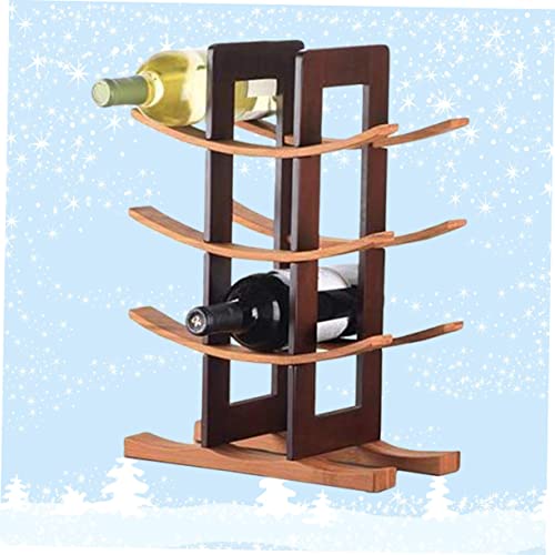 Soporte de vino de madera bambú para escritorio miniatura 5