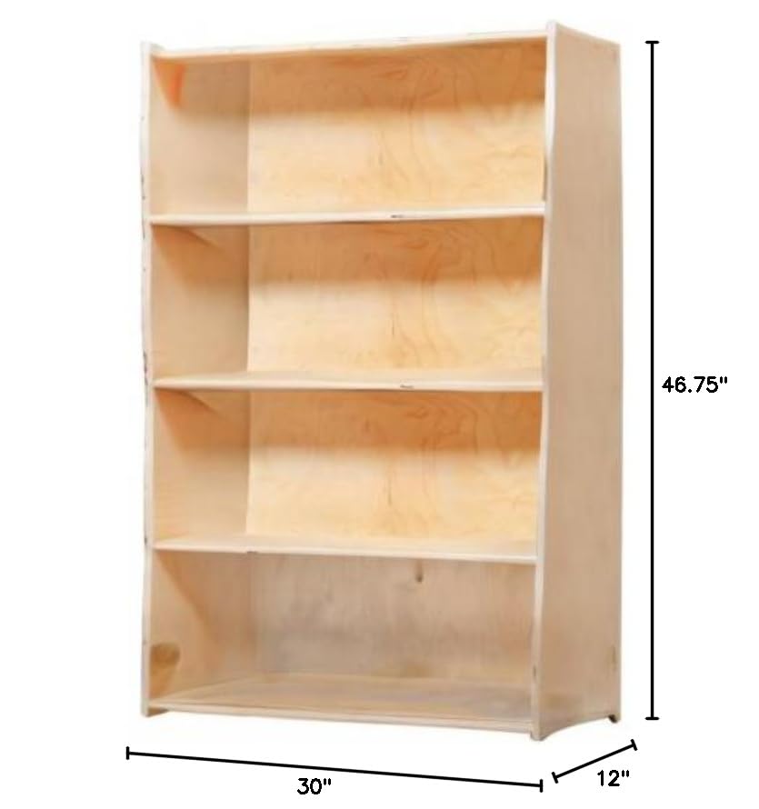 Miniatura 2 de Contender Estuche para libros de abedul báltico con tres estantes fijos, muebles Montessori para niños, para el hogar, el aula, la oficina en