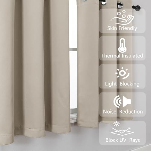 Image of Simplebrand Stone Window Valance for Kitchen 14 Inches Long 2 Panels Set, Room Darkening Valance Curtains for Living Room, Grommet Short Privacy Kitchen Curtains for Bedroom Kids Room, 40Wx14L
