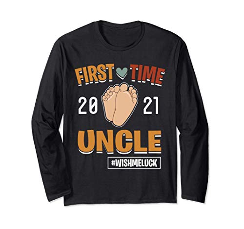 First Time Uncle Retro Promoted To Uncle Est 2021 Vintage Manche Longue