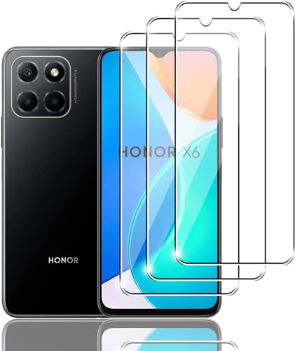Jinyunlai Protector Pantalla para HONOR X6, [3 Piezas] Antirayaduras, HD Transparente, Sin Burbujas, 9H Dureza Protector de Pantalla de Vidrio Templado paraHONOR X6