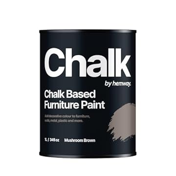 Hemway - Chalk Based Furniture Paint - Mushroom Brown 1 L | Chalky Matt Shabby Chic Finish for Interior & Exterior Home Decor | Quick Dry & All-in-one