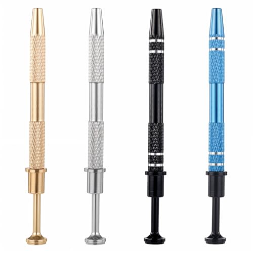 4 Pieces 4 Prongs Jeweler's Pick up Tool, Stainless Steel Septum Ball Screw Tool 4-Claw Piercing Ball Grabber Pick up Tool for IC Chip Electronic Components Nails Clamping Small Jewelry Parts Objects