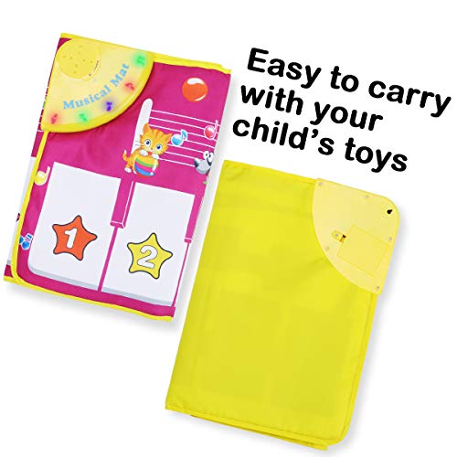 Image of RenFox Musical Piano Mat, Toddlers Music Floor Keyboard Blanket Dance Mat with 8 Different Animal Sounds, Early Learning Educational Toys Gift for 1 2 3 4 Years Old Baby Boy Girl (Batteries Included)