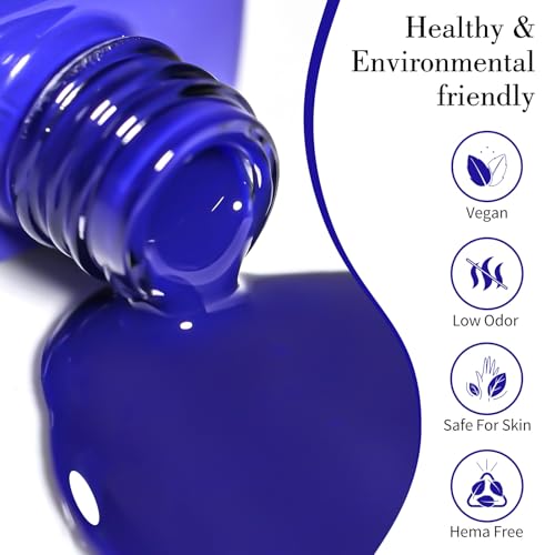Image of CANNI 9ml Royal Blue Gel Nail Polish, High Gloss UV LED Soak Off Gel