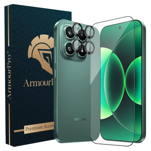 Image of ArmourPro Edge to Edge Tempered Glass for Xiaomi 17 with Black Camera Ring Guard, 9H Screen Protector, Anti-Scratch, Anti-Fingerprint, Bubble-Free Installation Kit