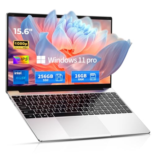 2026 15.6' Traditional Laptop Computer for Work and Study, 16GB RAM 256GB SSD, 4425Y up to 2.4GHz, Windows 11 Pro with Office 365, FHD 1080P IPS Display, 4H Battery, 3.5 lbs Portable, Natural Silver