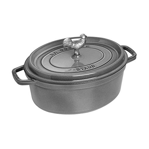 Staub Cast Iron 5.75-qt Coq au Vin Cocotte - Graphite Grey, Made in France