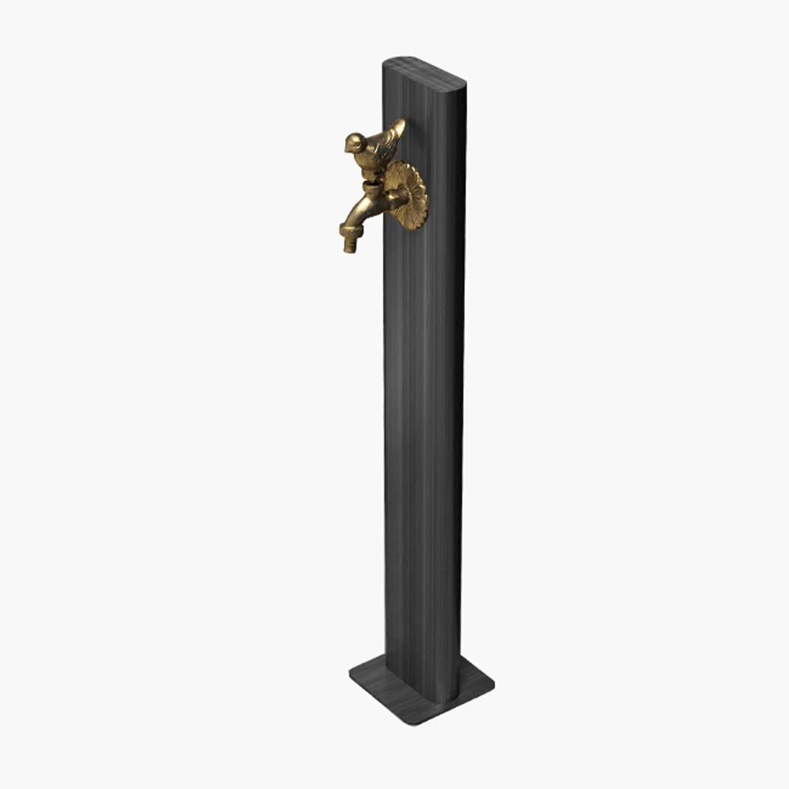 WOTZOV Stainless Steel Outdoor Water Column With Faucet, Antifreeze Garden Water Column For Outdoor Use, Durable Brown Water Column For Garden Irrigation，Black 86cm/33.8in