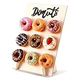 Donut Ständer Holz, 9 Löcher Donut Wand Stand Wiederverwendbarer Donutständer für Hochzeiten Geburtstage Jubiläen DIY-Dekoration Konditoreie Dessert-Tisches (35x26cm)