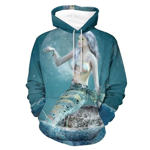 Hoodie Mermaid Blue pull sweat à capuche unisexe taille S