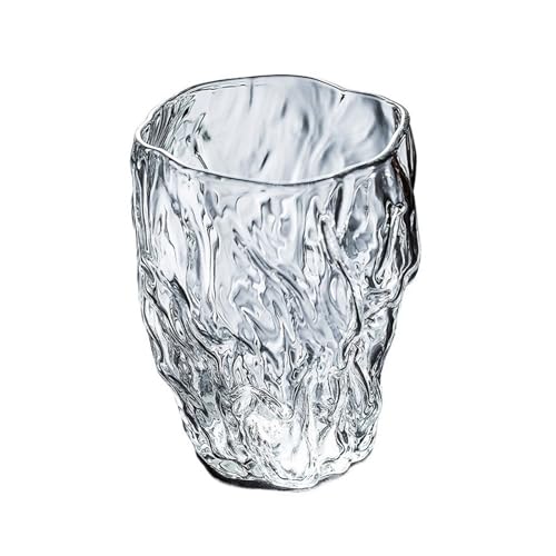 Vasos de vidrio para desayunos elegantes y cenas con cristalería de relieve 2