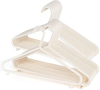 ilauke 30 Pack Adult Coat Hangers Strong Plastic Clothes Hangers Space Saving Hangers with Suit Trouser Bar and Lips (37cm x 20.5cm)