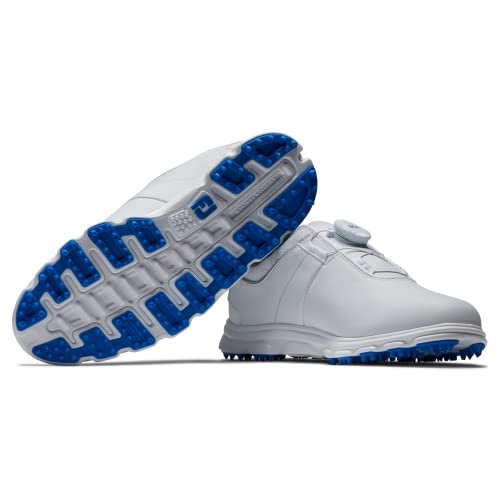 Footjoy Pro|Sl Boa Junior Golf Shoe, White/White/Blue, 6 Us Unisex Big Kid #TOP5
