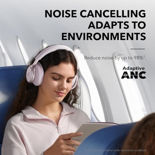 Image of Soundcore by Anker, Space One, Active Noise Cancelling Headphones, 2X Stronger Voice Reduction, 40H ANC Playtime, App Control, LDAC Hi-Res Wireless Audio, Comfortable Fit, Clear Calls, Bluetooth 5.3