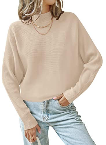 ZESICA Women's Fall 2025 Turtleneck Batwing Long...