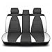 FH Group PU205013WHITEBLACK White/Black-Bench PU205WHITEBLACK013 Ultra Comfort Leatherette Rear Seat Cushions