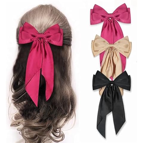 DEEINN Silky Satin Hair Bows Clips Cover