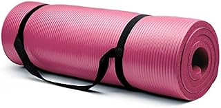 Crown Sporting Goods 5/8-Inch Extra Thick Yoga Mat with No Stick Ridge, Pink