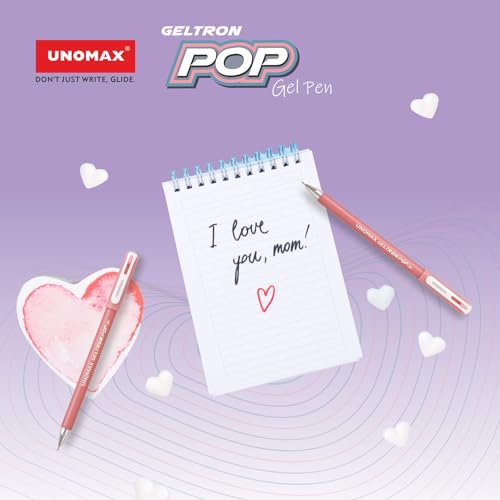 Image of UNOMAX Geltron Pop Gel Pen Red Pack of 20 | Elevate Your Writing Experience: Smooth Writing, Matt Finish Body, Super Smooth Writing, Waterproof Ink Technology,Exam-Friendly