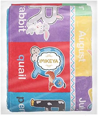 IMIKEYA Kids Play Rug Mat Playmat with Colorful Pattern, Playtime Collection ABC Alphabet, Seasons, Months, Fruit and Shapes Educational Area Rug for Kids Playroom Children Bedrooms