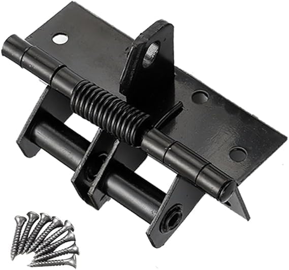 REDUCK Heavy Duty 3-in-1 Self-Closing Garage Door Hinge - Automatic Spring Hinge with 90° Positioning, Anti-Rust Folding Shelf Hinge & Invisible Door Closer_ (Black)