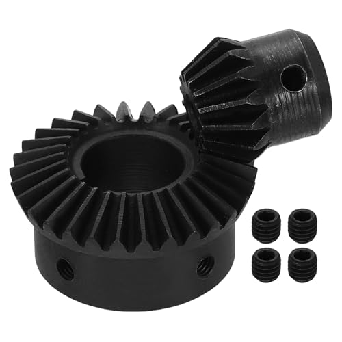 Image of uxcell 2Pcs Tapered Bevel Gears Set, 1.5 Mod 1:2 (15T /30T) Harden Steel Straight Bevel Gear, 90 Degree Steering Motor Gears, (5 /19mm Shaft Hole with Keyway)