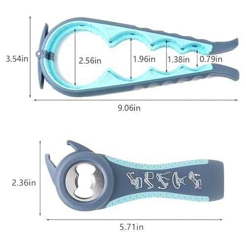 Bottle Opener for Arthritic Hand,Jar Opener for Old People, Children, Women, Those with Weak Hands,Multifunctional Kitchen Gadgets (02-Blue) - Image 3