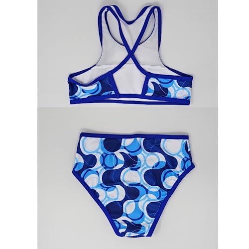 Image of Girls Two Piece Print, Solid Color Bikini Bathing Suit
