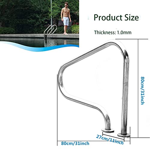 Barandilla ergonómica para piscina de acero inoxidable miniatura 2