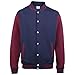 Awdis Unisex Varsity Jacket (L) (Burgundy / Heather Gray)