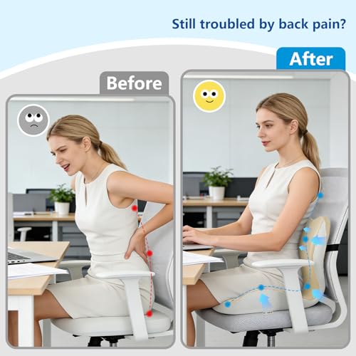 Ergonomic Memory Foam Seat Cushion with Strap for Office Chair, Beige Grey by MATIisEYE - Used condition - Image 6