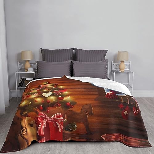Couverture de voyage Père Noël flanelle douce lit canapé bureau - 7