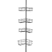 Zenna Home 2130NN, Tension Corner Pole Caddy, Satin Nickel