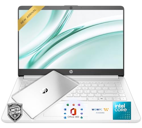 Image of HP 14 inch Natural Silver Ultrabook Laptop, with Office 365 & Copilot AI, Intel 4-Core CPU, 8GB DDR4 RAM, 1.1TB Storage (1TB OneDrive and 128GB SSD), HD Display, Windows 11