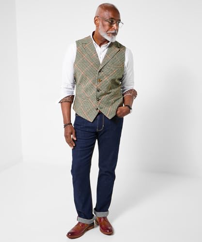 Gilet checked waistcoat homme chic avec patterned lining